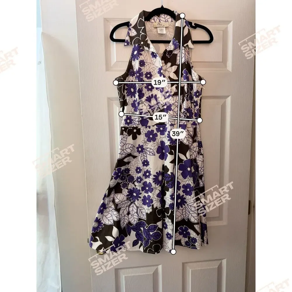Purple Floral Dress By DBY Size 10 - Picture 3 of 6